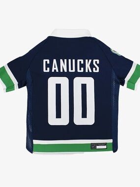 Canucks Navy and Green Dog Jersey